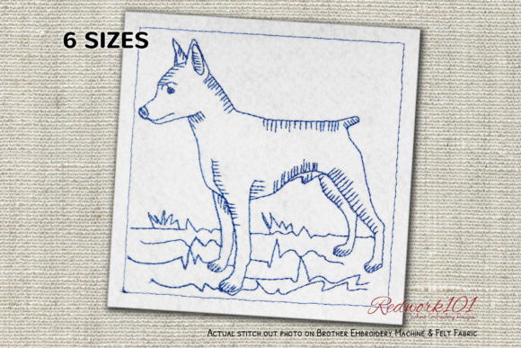 Review: Standing Miniature Pinscher Dog Redwork