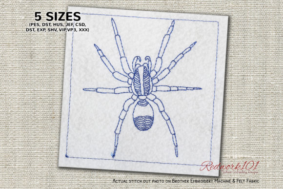 Review: Ugly and Hairy Wolf Spider Redwork Design