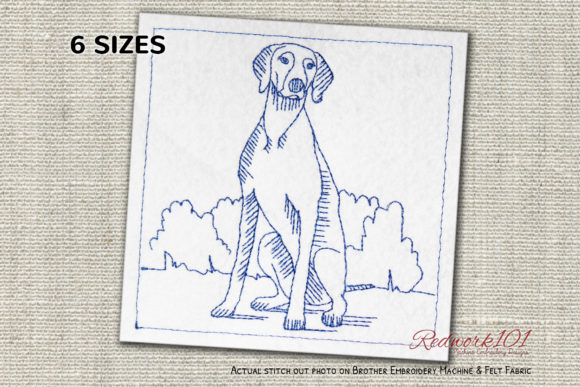 Weimaraner Dog Redwork: A Designer’s Review for Business Merch